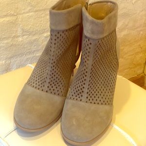 Sole Society Sidney Suede perforated bootie.